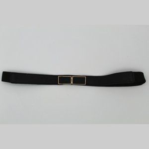 Forever 21 Black Elastic Gold Waist Belt